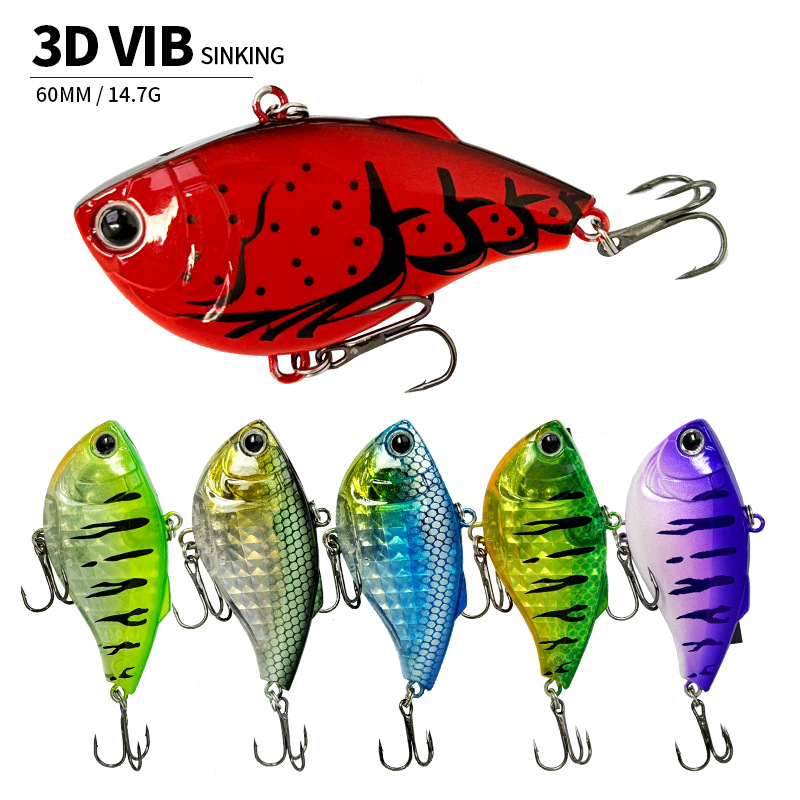 Fishing Lure Jerkbait - 60 ミリメートル 14.7 グラムシンキング VIB 釣りルアー人工ハードベイトリップレスクランクベイトワブラージャークベイトノイジーペスカ釣りアクセサリー