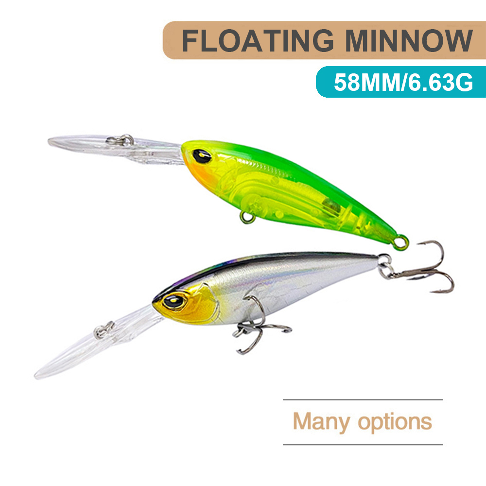 Fishing Lure Jerkbait - ロングキャスティングミノー釣りルアー,人工ハードベイト,マスバス用ジャークベイト,mn625,5.8cm, 6.63g