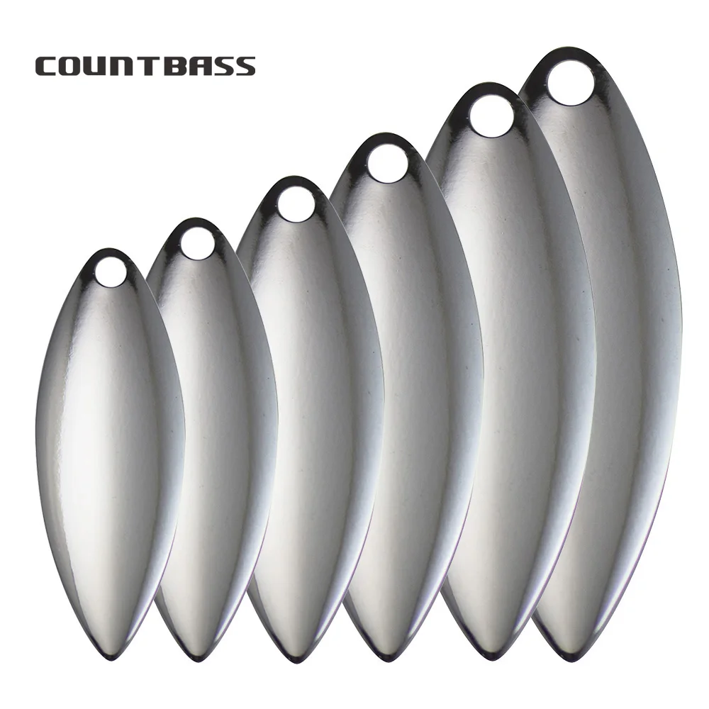Fishing Lure Blade Bait - カウントバス 50個入り ニッケル鋼製 ウィロー型スピナーブレード 1～6号 スムーズな仕上がり