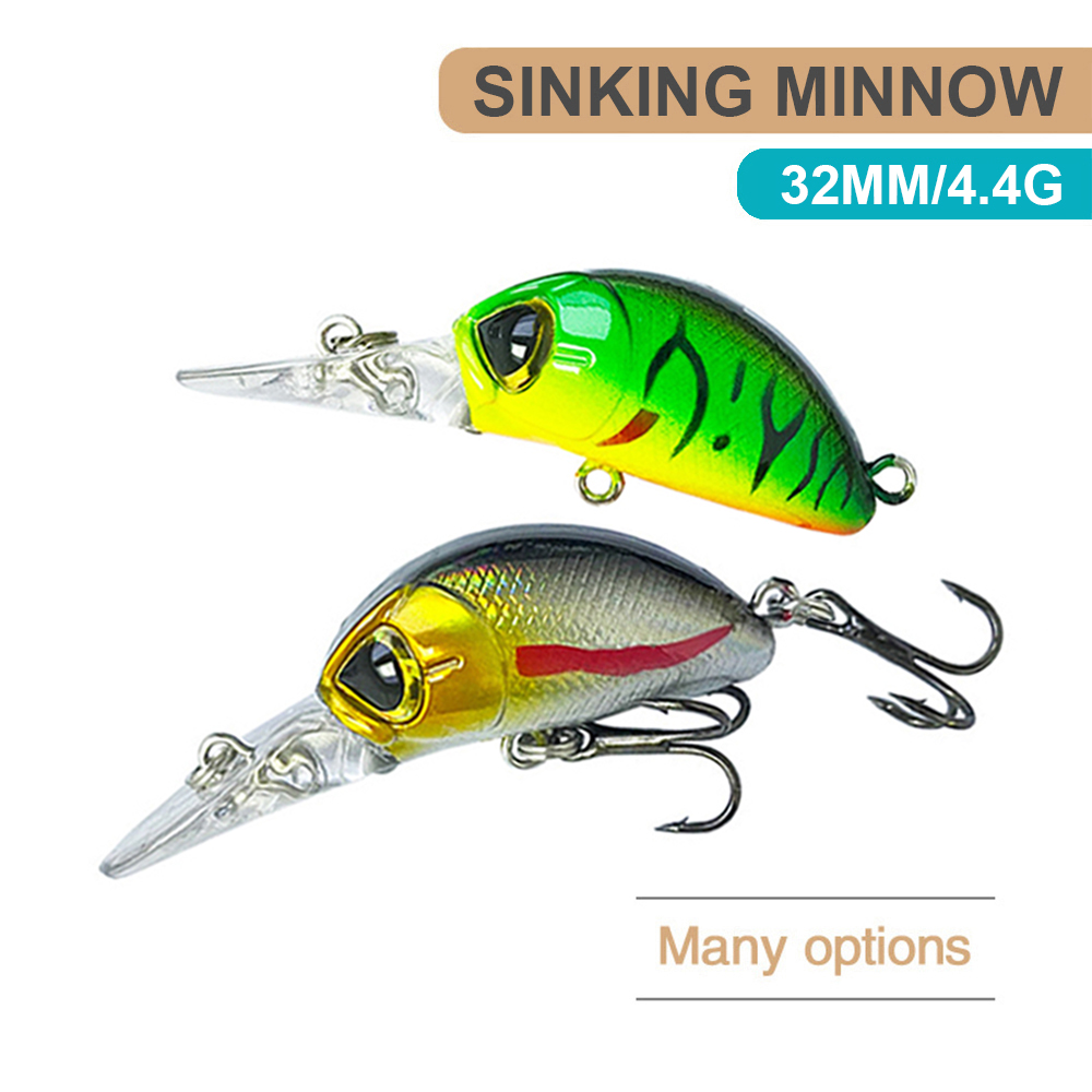 Fishing Lure Jerkbait - 3.2 センチメートル 4.4 グラム釣りルアーシンキングマイクロミノーワブラーディープダイビング人工ハード餌ジャークベイトミニストリームトラウト低音 MN605