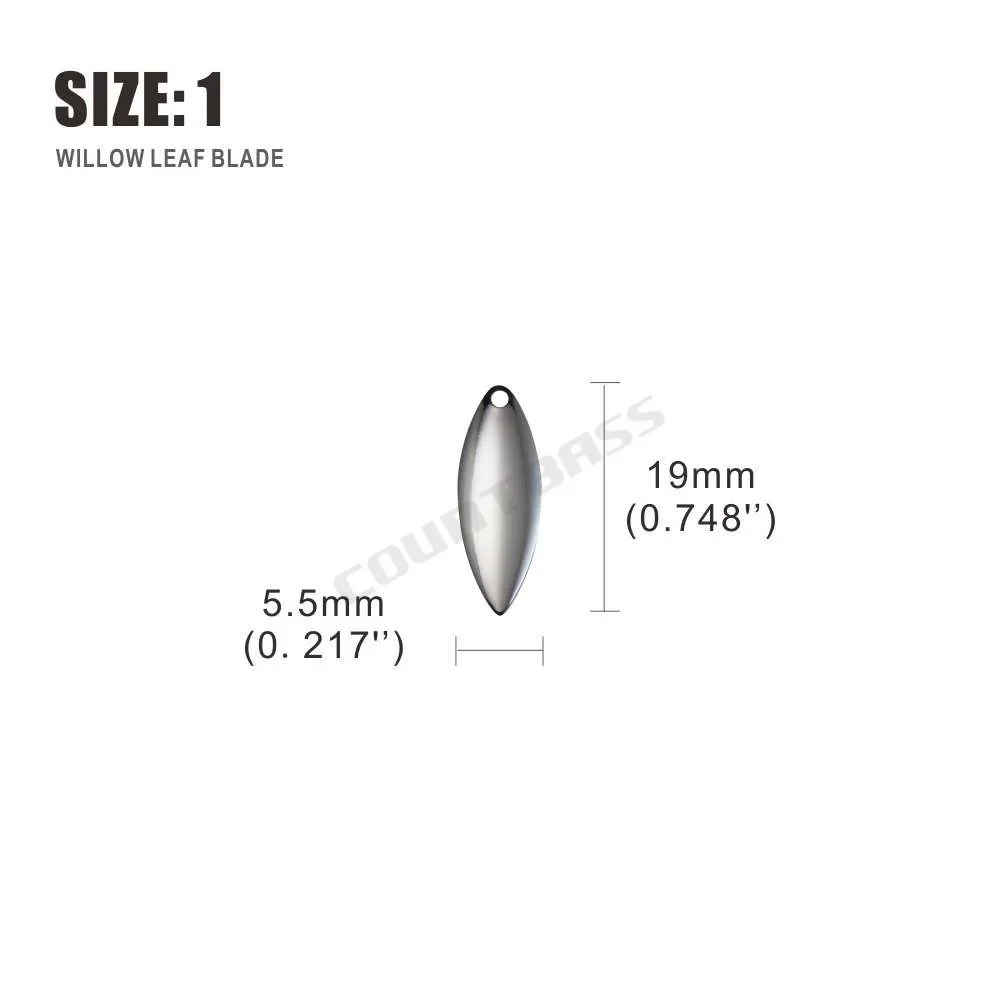 カウントバス 50個入り ニッケル鋼製 ウィロー型スピナーブ - Fishing Lure Blade Bait のレビューと価格